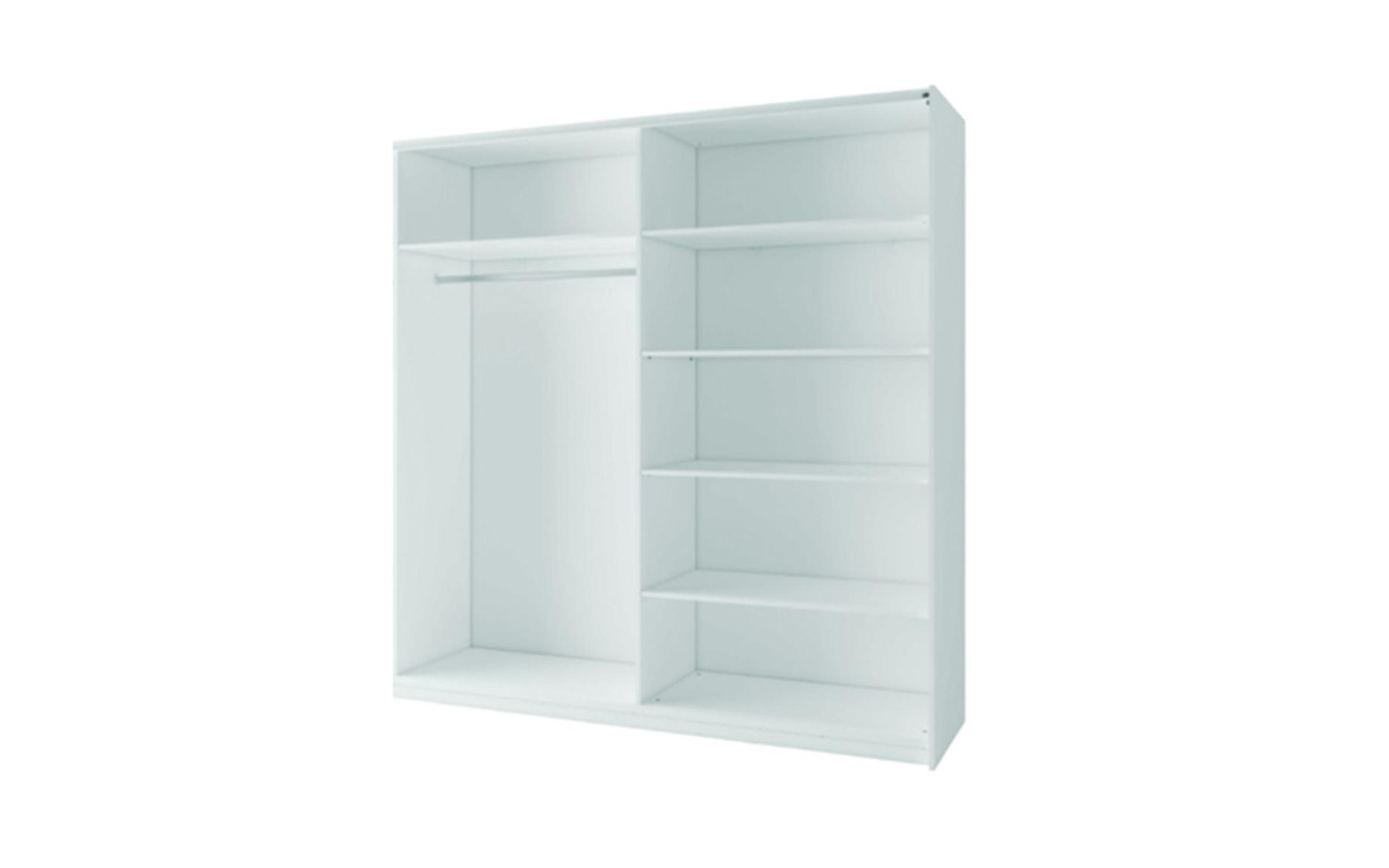 Wardrobe with sliding doors and mirror Arsala 3 II, white  3